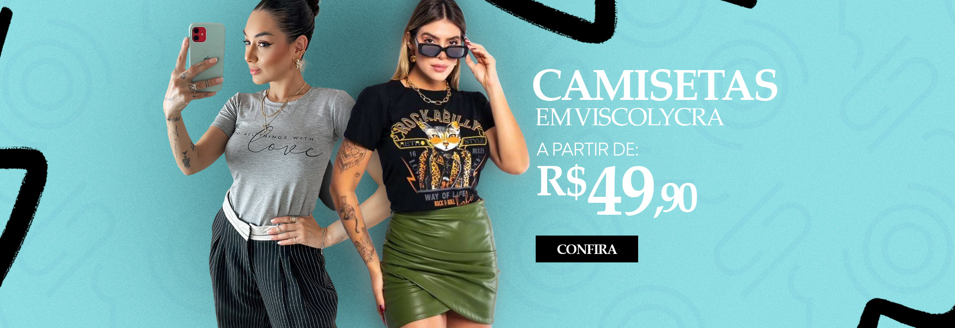 T-shirt em malha Viscolycra